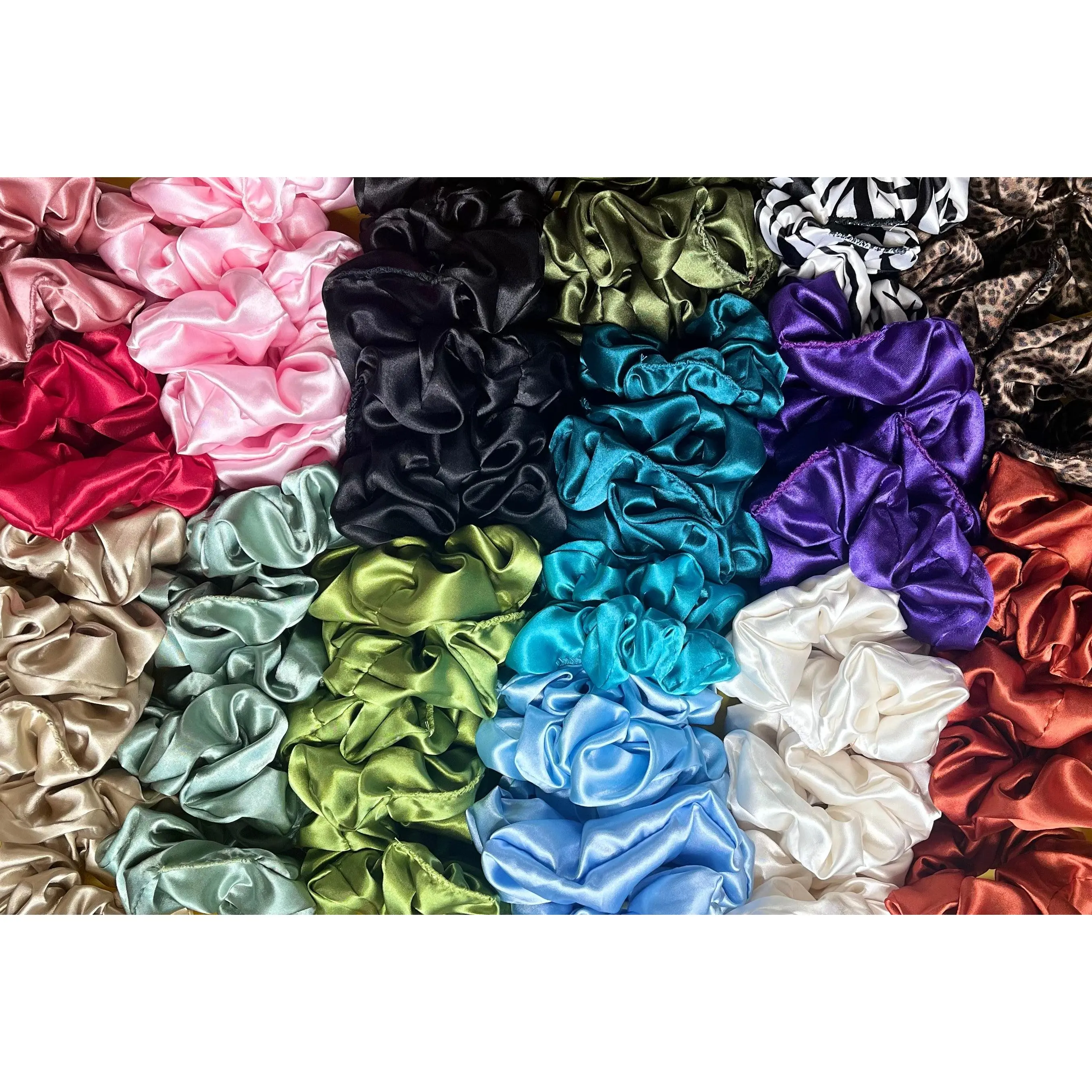 Satin Hair Scrunchies for Women – Soft No-Pull Hair Ties for Curly, Natural, Thick & Braided Hair, Fashion Hair Accessories for Women,  No-Slip Hair Ties for Daily Wear