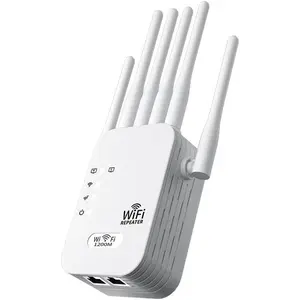 WiFi Extender Signal Booster for ,  6X   WiFi Repeater with Ethernet Port, AC1900Mbps Dual Band, Covers up to 12880 sq.ft & 105 Devices, WiFi Booster Compatible with  Routers