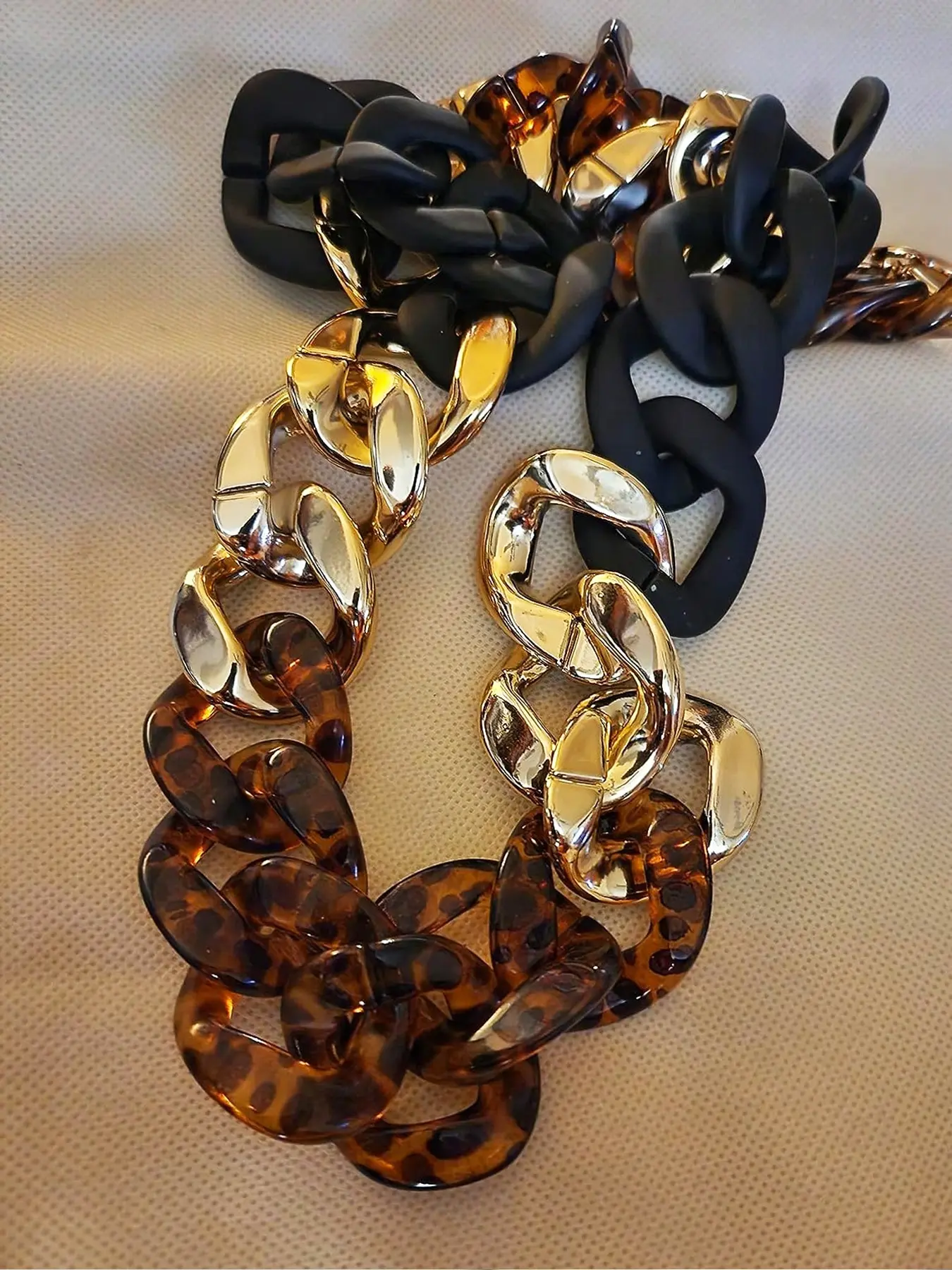 Acrylic Luxury Handbag Strap, Detachable Bag Accessories, Purse Accessories, Chain For Purse, Purse Extender Chain, Acrylic Bag Chain Strap/Underarm Bag Extension Chain, Thick Chain Design With Retro Feel, Chain Strap