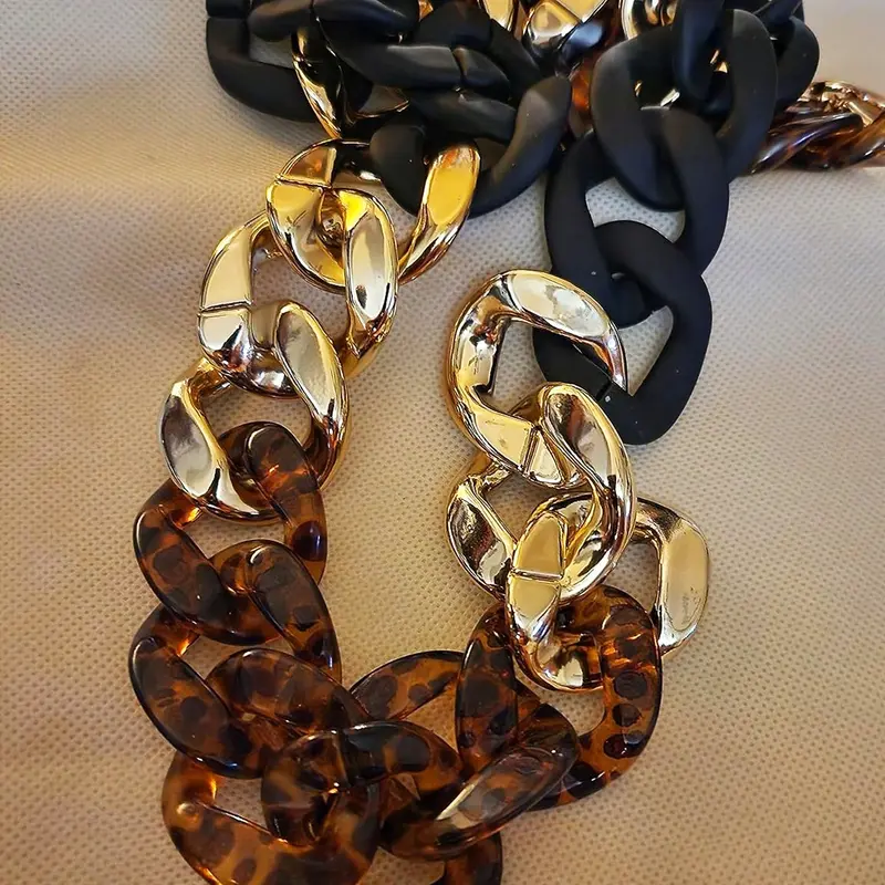 Acrylic Luxury Handbag Strap, Detachable Bag Accessories, Purse Accessories, Purse Extender Chain, Acrylic Bag Chain Strap/Underarm Bag Extension Chain, Thick Chain Design With Retro Feel, Chain Strap, Purse Chains For Handbags