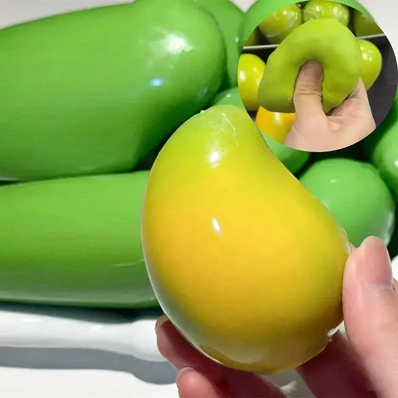 Crunchy Color-Changing Crispy Mango Stress Ball Squeeze Toy Squishy Crispy Mango Squishy Fidget Ball,  Sensory Stress Relief Toy