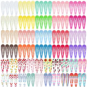 Hair Clips, 120 Pack Black Barrettes Women Metal Snap Hair Clips, Funtopia 2 Inch No Slip Metal Barrettes for Girls Kids Teens Women
