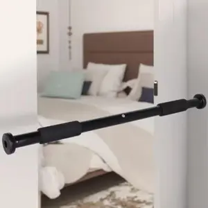Doorway Pullup Bar, Portable Electroplate Steel Pull Up and Chin Up Bars Adjustable Length Workout Fitness Bar for Many Exercises Pull-ups Chin-ups Hanging Leg Raises Push-ups Dips