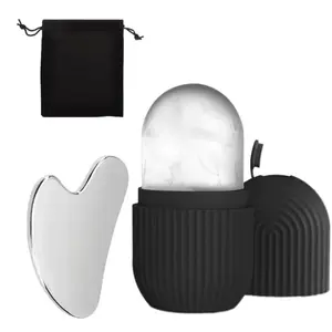 Reusable Ice Face Roller Stainless Steel Gua Sha Tool Set Skin Care Beauty Set Face Massage Roller Lifting Contouring Tool
