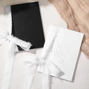 Embossed Wedding Vow Books with Embossed Letters Perfectly Sized Vow Books for Wedding Registry Gifts Ideas for Bride Groom Newly Engaged Couple with Ribbon (Fashion)