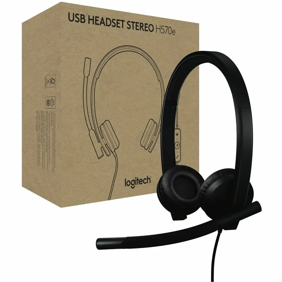 Logitech H570e USB Binaural Headset w/ Microphoen and Inline Controlls