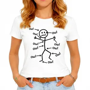 Humorous Chronic Pain Awareness T Shirt for Summer Casual Wear Round Neck Short Sleeve Machine Washable Everyday Top