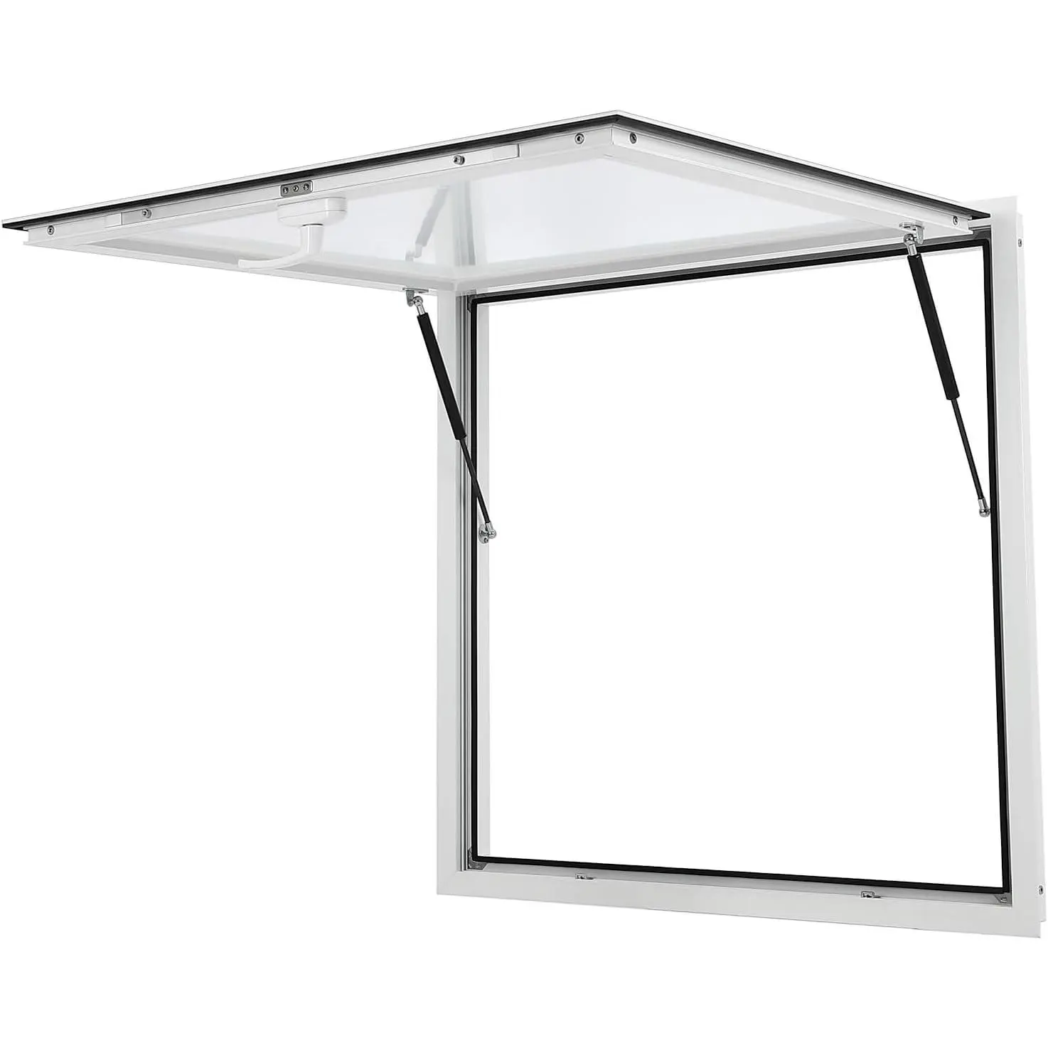 GARVEE 36" x 36" Concession Window, Hydraulic Lifting Support Food Truck Window, Aluminum Alloy Window with Awning Door, Open up to 85 Degrees, Truck Service Window for Food Truck