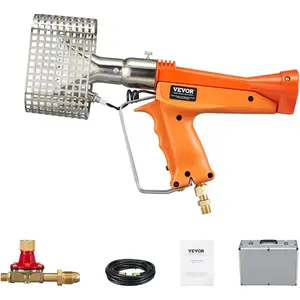 VEVOR Propane Heat Gun, Up to 187660 BTU Hot Air Gun with Adjustable Regulator, 26 FT Hose, and Hard Carrying Case, Ideal for Boat Plastic Film Shrink Wrapping, Pallet Packaging, CraftingVEVOR Super Brand Day