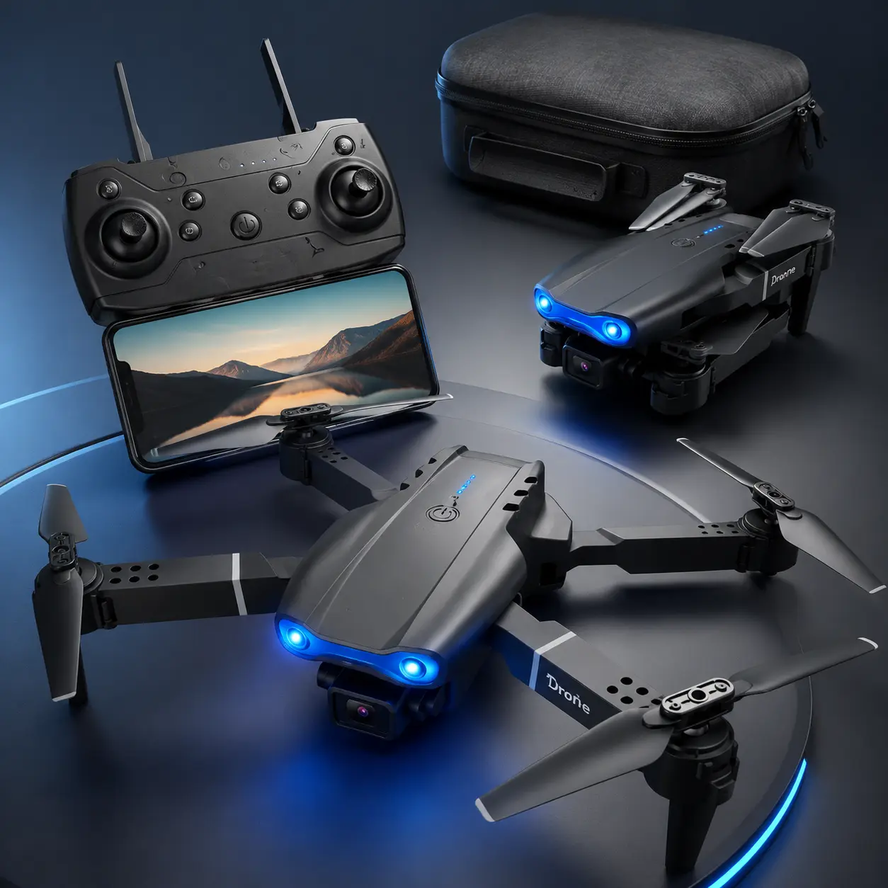 Foldable Drone with Camera, RC Quadcopter with HD Aerial Photography, Remote Control Drone for Adults & Beginners, Portable Mini Drone for Outdoor Travel, Adventure, Landscape Shooting, Easy Flying Toy with Stable Flight and Fun Gift Choice