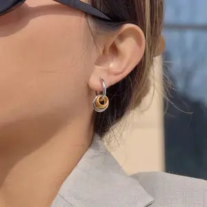 JoJo Multi Hoop Stainless Steel Waterproof Non Tarnish Earrings with Gold Tone Finish for Everyday Wear and Water Resistance