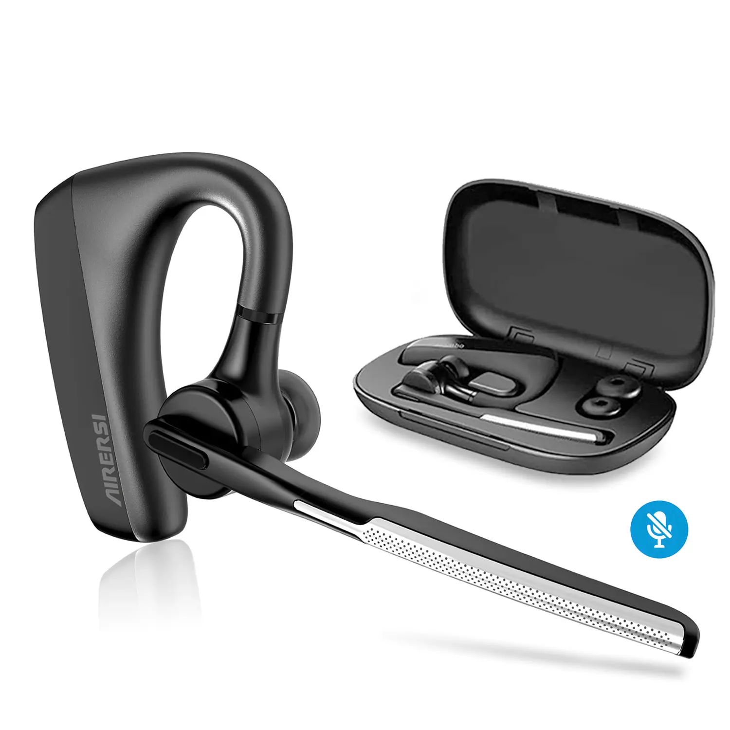 Noise Cancellation Bluetooth Headphones for Truck Drivers - Dual Mic, Adjustable Design, Type-C Jack, Waterproof, Hands-Free, Rechargeable Wireless/Wired Auto & Phone Electronics Accessories