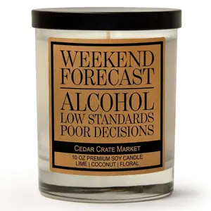 Weekend Forecast Alcohol Poor Decisions Funny Candle