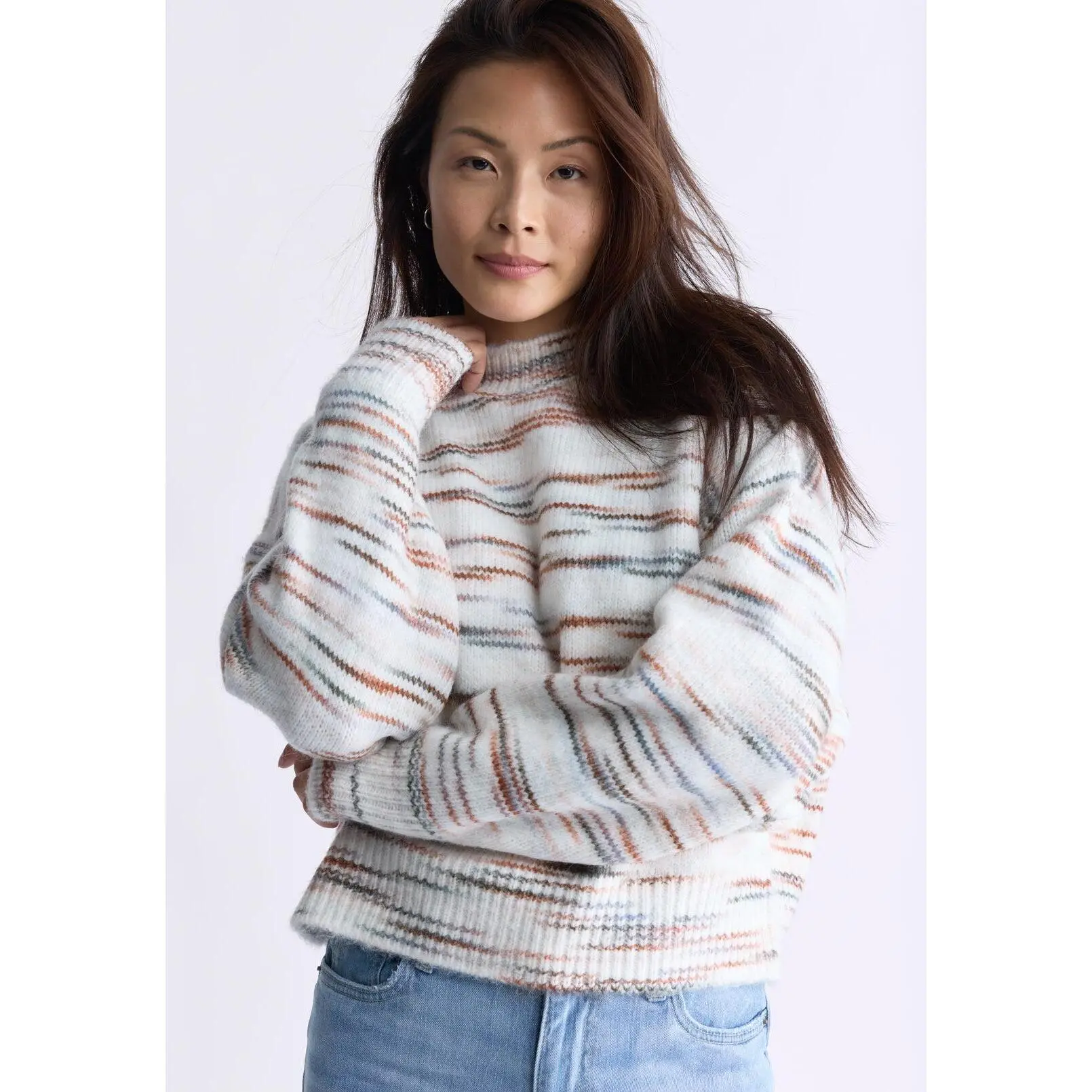 Raya Women's Knit Sweater, Egret White - SW0044F