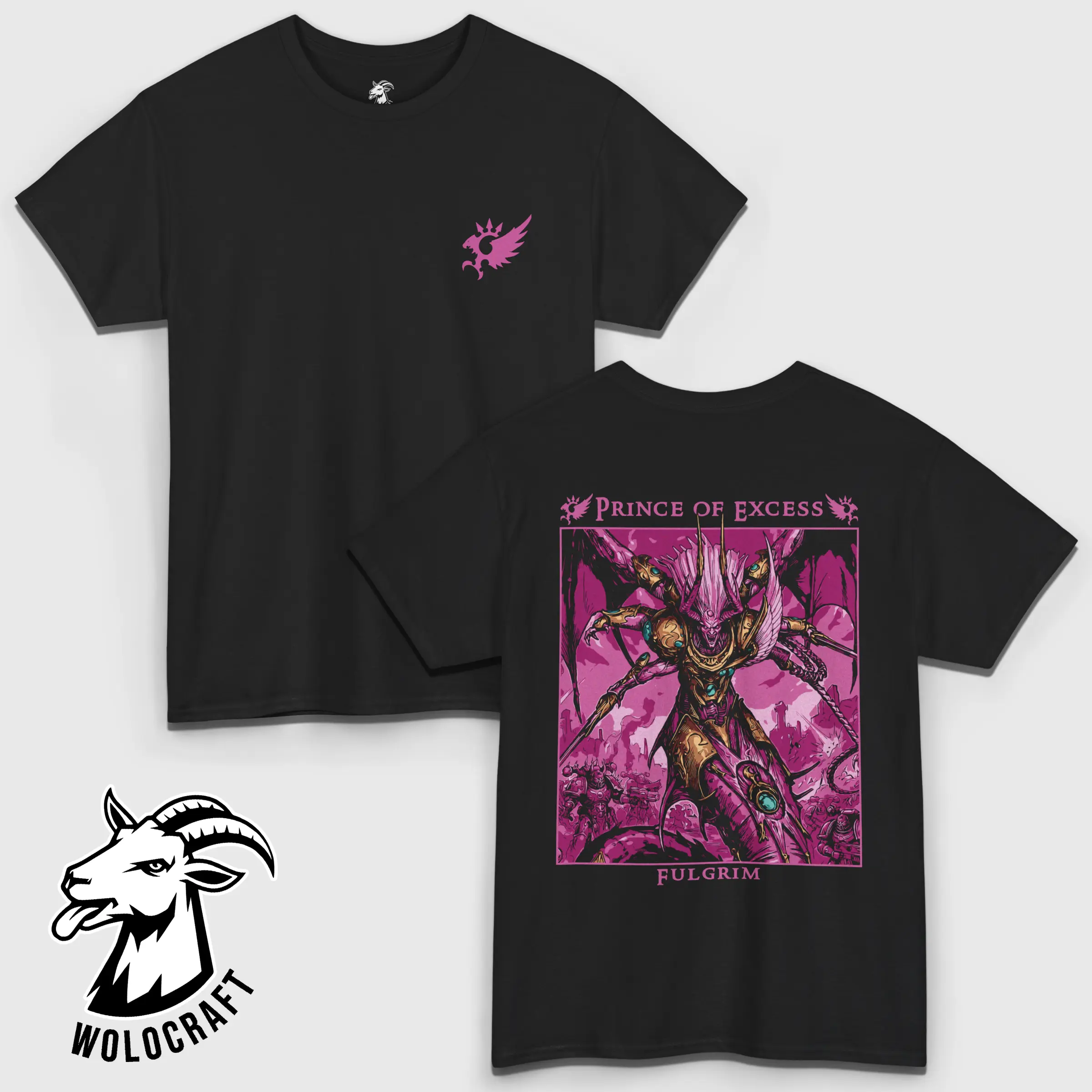 Fulgrim T-Shirt "Prince of Excess", Warhammer 40K Chaos Primarch Tee, Emperor’s Children Graphic Shirt, Unisex Warhammer Apparel, Slaanesh Fan Gift