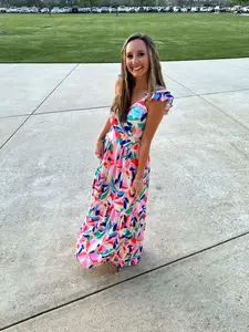 Kylie Floral Maxi Dress— Multicolored