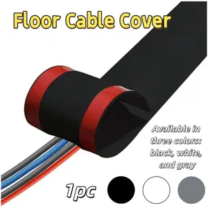 1MetersX3.8Cm Floor Cable Cover, Cable Concealer, Concealed Soft Cable Channel, Decorative Wire Protection Strip, With Seam - Covering And Self - Adhesive Features