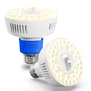 Barrina Orbgrow OG11A Grow Light Bulbs for Indoor Plants, Integrated Dimming & Timing, 4000K 22W(2 x 11W, 200 Watt Equiv), E26 Plant Light Bulb, Full Spectrum for Seeds and Greens, 2 Packs, White