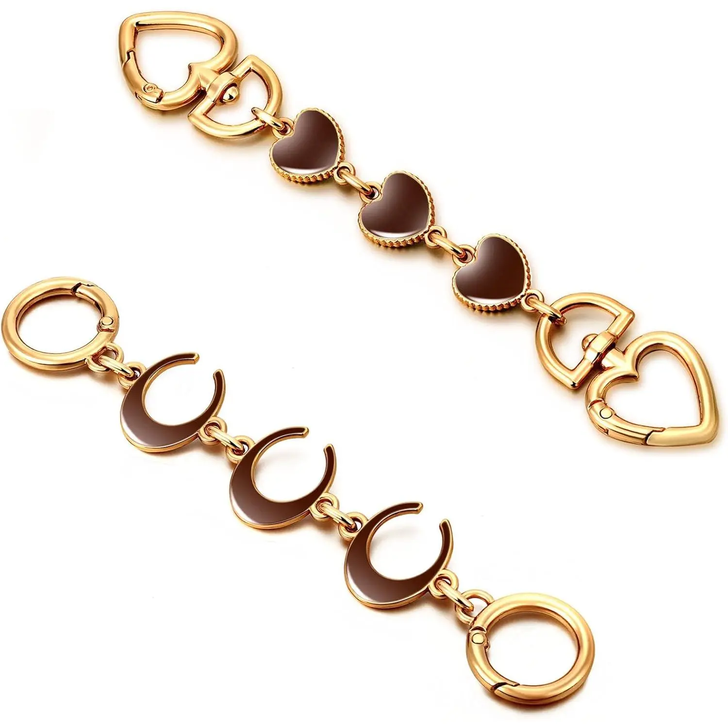 2Pcs Bag Extender Chain Heart Moon Purse Strap Extenders for Handbags Purse Extender Chain Gold Chain Purse Strap Replacement Brown Purse Accessories Bag Charms for Handbags Purse Christmas Gifts 2Pcs Bag Extender Chain Heart Moon Purse Strap Extenders for Handbags Purse Extender Chain Gold Chain Purse Strap Replacement Brown Purse Accessories Bag Charms for Handbags Purse Christmas Gifts