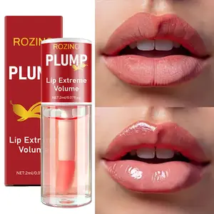 ROZINO Chili Lip Plumping Oil 2ml with Velvet Brush Head Instantly Hydrates and Plumps Lips Creates Natural Volume for Daily Use and Night Care Non Sticky Formula for Smooth Full Lips