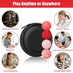 4-Piece Stress Relief Magnetic Balls, Silicone Massage Balls, Hand Relaxation, Portable Storage, Sensory Enhancement, Anxiety Relief