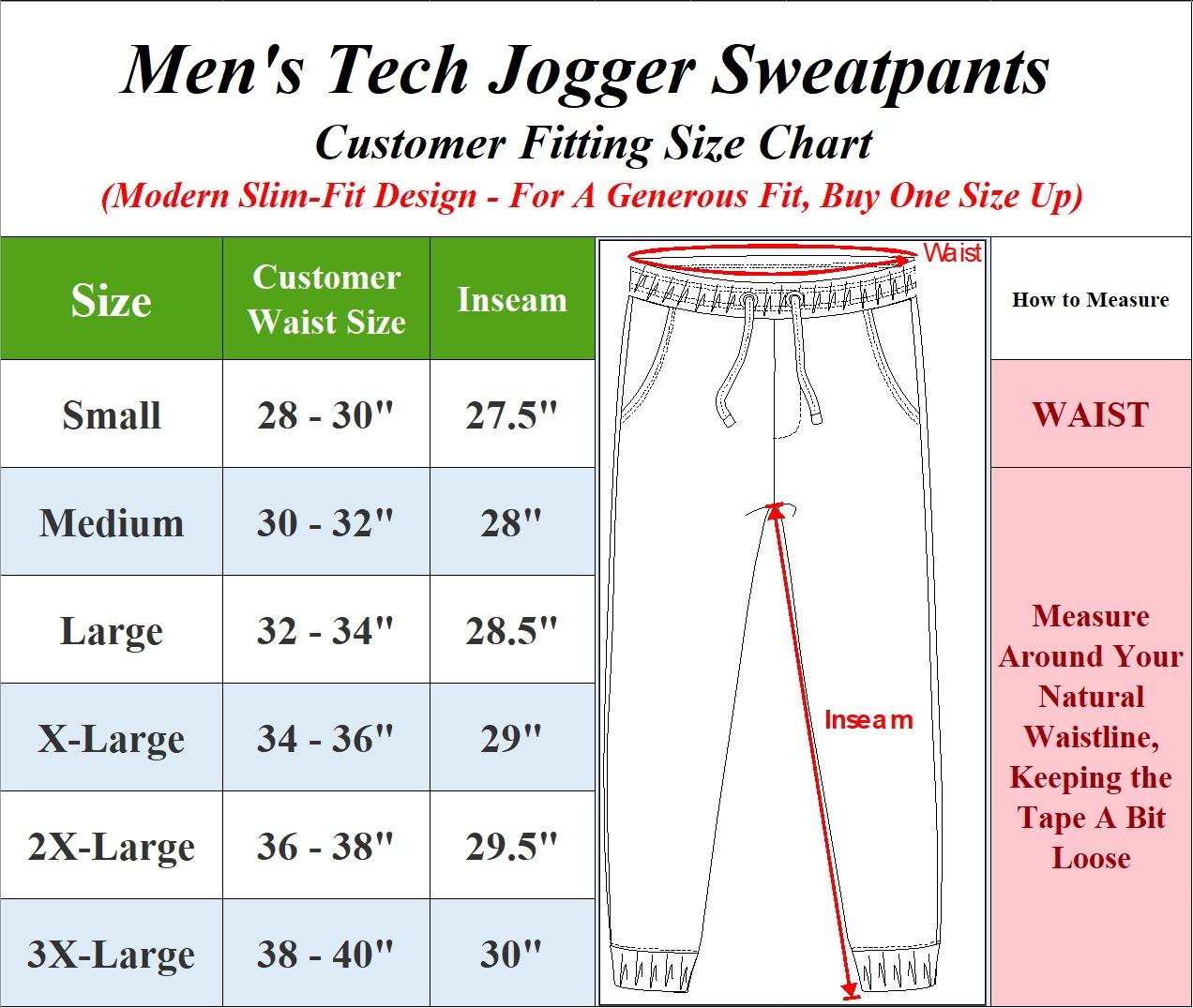 Men's Multi Pack Performance Tech Joggers Sweatpants With Heat Seal Zipper Side Pockets