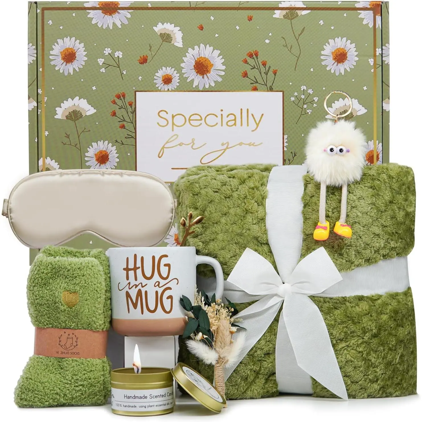 get well gifts for women after surgery,sympathy gifts for loss of loved one,self care gifts for women,get well basket,Sympathy,Condolences Gift Basket for Friend(Green)