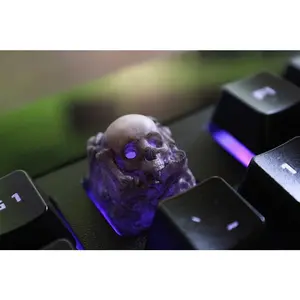 Skull and Bones Keycap | Halloween Artisan Keycap Collection for Cherry MX Mechanical Keyboard