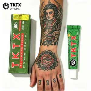 TK-TX 80% Tattoo Numbing Cream, 10g - Maximum Strength Numbing Cream for Tattoos, Microblading, Piercing & Permanent Makeup, Long-Lasting Deep Numbing Cream for Pain Relief.