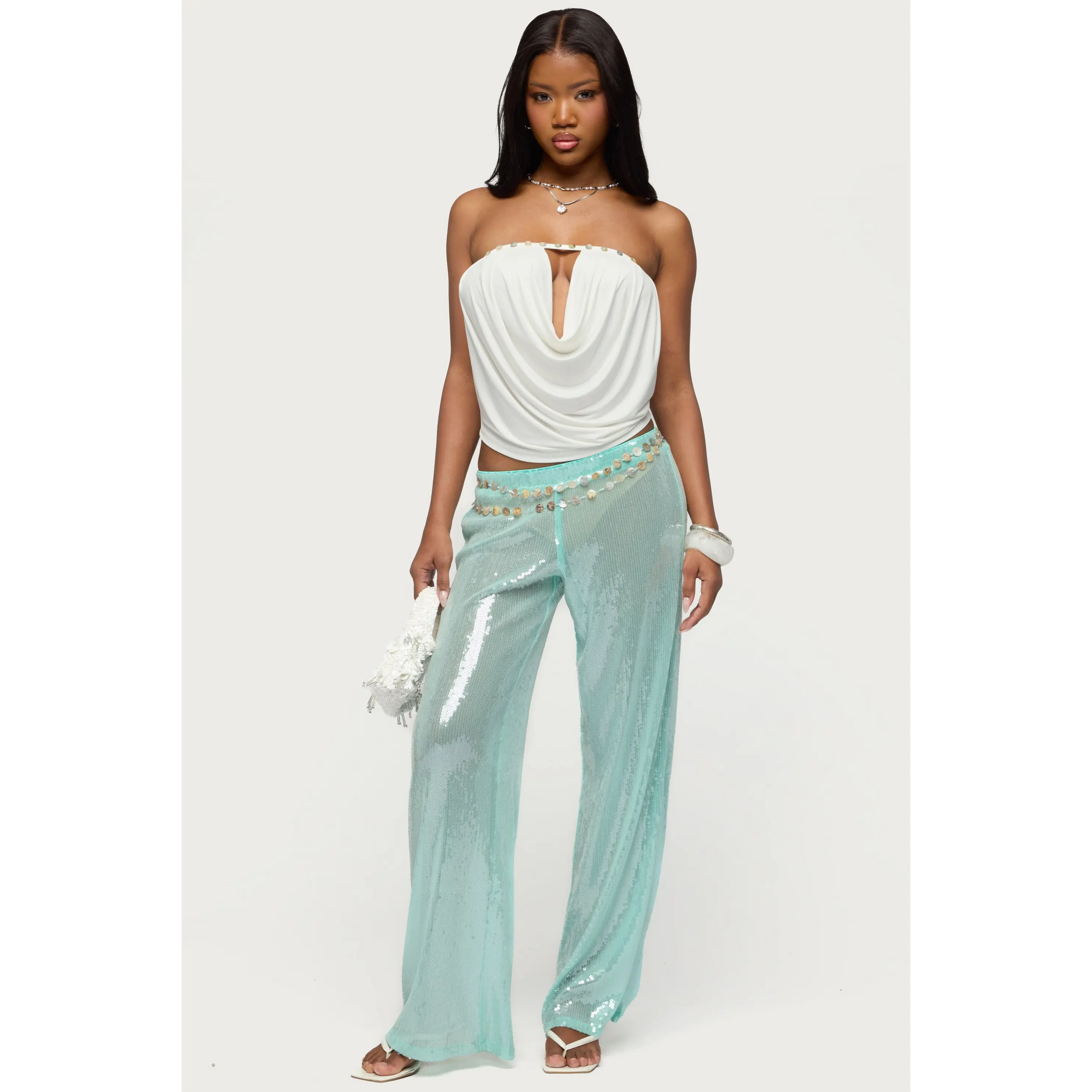 Avalee Sequin Wide Leg Pants