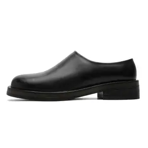 Men's Casual Half-Slip Thick-Soled Commuter Mules Outdoor Slip-On Height-Increasing Leather Shoes 94643-2,summervibes