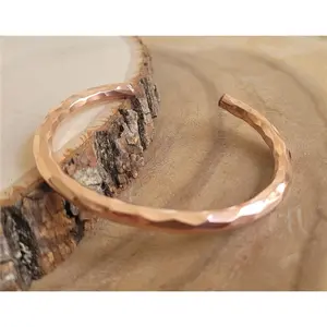 Hammered Solid Copper Cuff Pure Copper Arthritis Therapy Heavy Bracelet