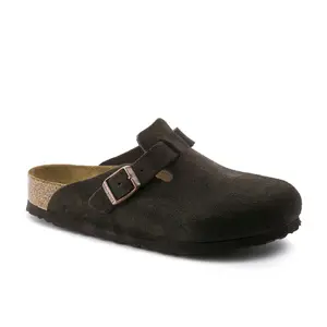 Birkenstock Women's Boston Soft Footbed Suede Leather Mocha Clog