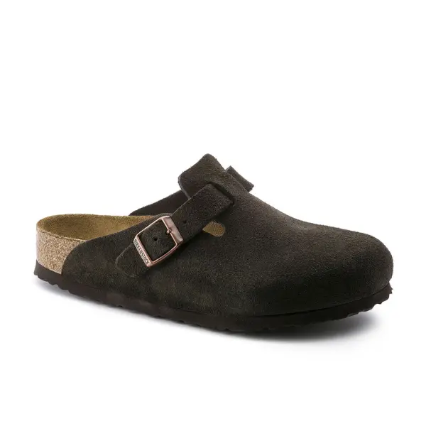 Birkenstock Women's Boston Soft Footbed Suede Leather Mocha Clog Birkenstock Women's Boston Soft Footbed Suede Leather Mocha Clog