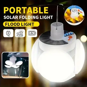 Solar Camping Lantern, Foldable LED, USB Rechargeable Portable, Solar Emergency Camping Light, Hiking Fishing Tent Patio