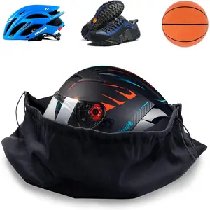 Large Velvet Drawstring Storage Bag for Motorcycle Helmet Welding Mask Bicycle Riding Sports Universal Tools Black Velvet Pouch