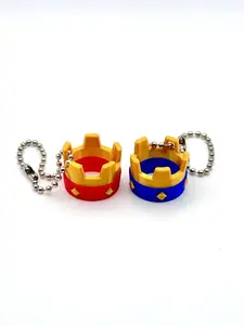 2pcs 3D printing, Crown Keychains Royale, Phone Chain, Keychain, Funny Red and Blue Gold Crowns For Display, Idea Gifts for Family, Friends, Keychain Pendant