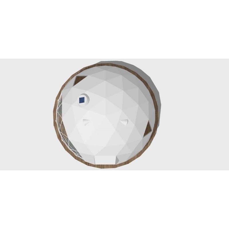 OED Glamping N CAMPING 5M Luxury Geodesic Glamping Dome. Waterproof Double-Zipper Tunnel Tent