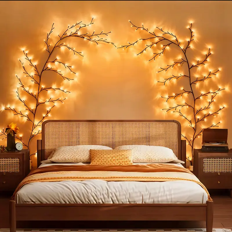 DIY Cherry Blossom Tree Branch LED Flower Lamp - USB-Powered, 8-Mode Remote Control Color Changing LED Lights for Female, Whimsical Home Decor, Indoor Lighting, Housewarming Wall Decoration Night Light