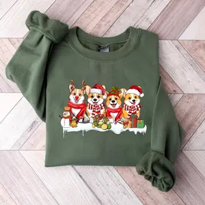 Corgi Christmas Lights Shirt | Dog Owner Holiday Gift | Cute Xmas Sweater MBV