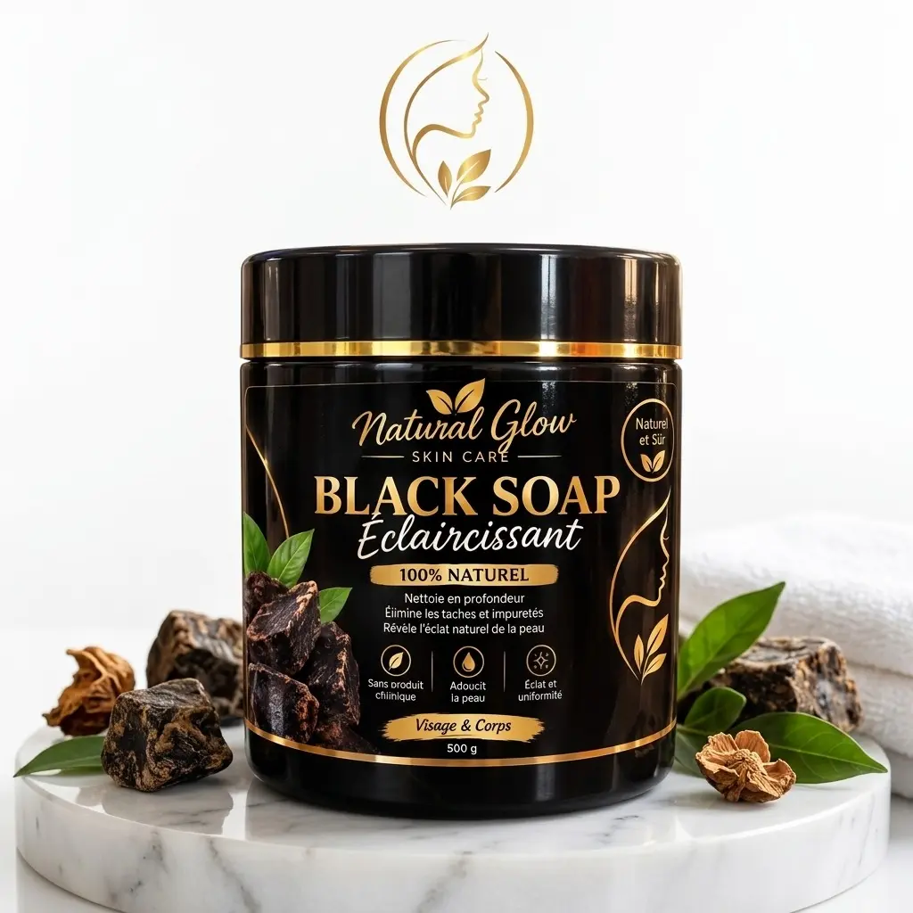 Glowing Black Soap Cleanser - 500g Gentle Daily Body Wash for Light Skin Brightening, Even Tone, Stubborn Dark Hyperpigmentation & Dullness Correction, Deep Cleansing