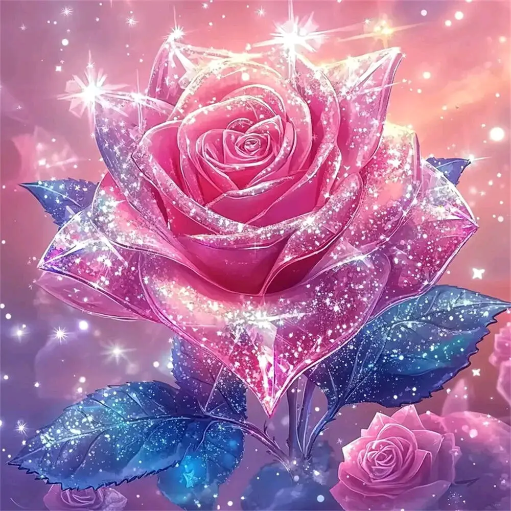 Rose Diamond Painting Kit Square Round Diamond 5D DIY Mosaic Cross Embroidery Handmade Art Adult Exquisite Gift Home Decor Needle Crafts Kit Diy Craft Supplies