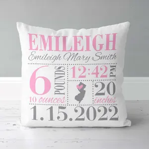 Birth Announcement Pillow - Birth Pillow  - New Baby Gift