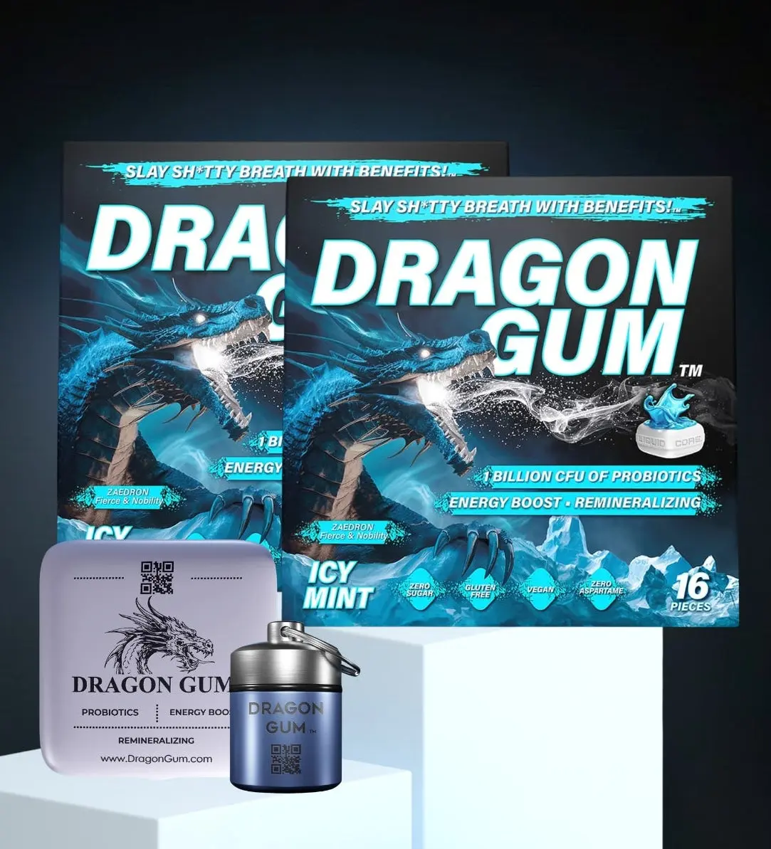 Dragon Gum Runner Cycler Pack | Functional Chewing Gum for Athletes & Active Lifestyles | On The Go Energy & Freshness Boost for Running Cycling & Training
