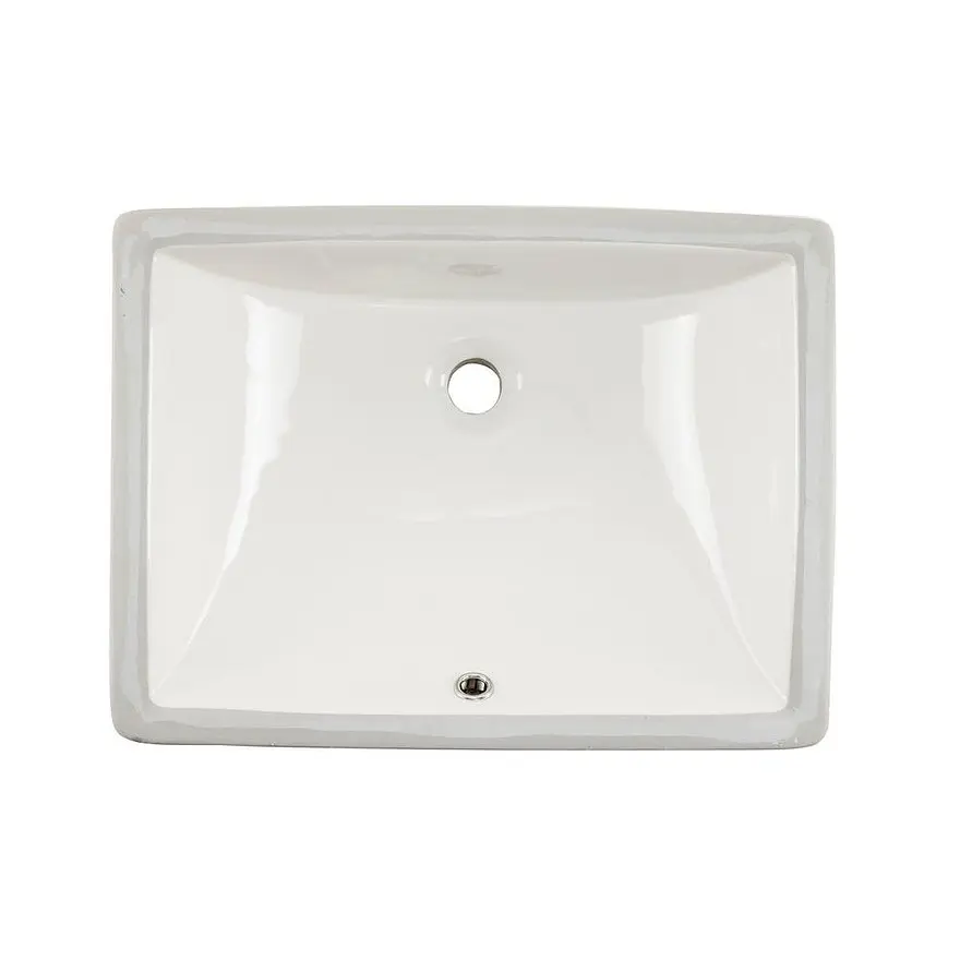20 in. Rectangular Undermount Single Bowl Bathroom Sink in Bisque, Ceramic, Rectangle