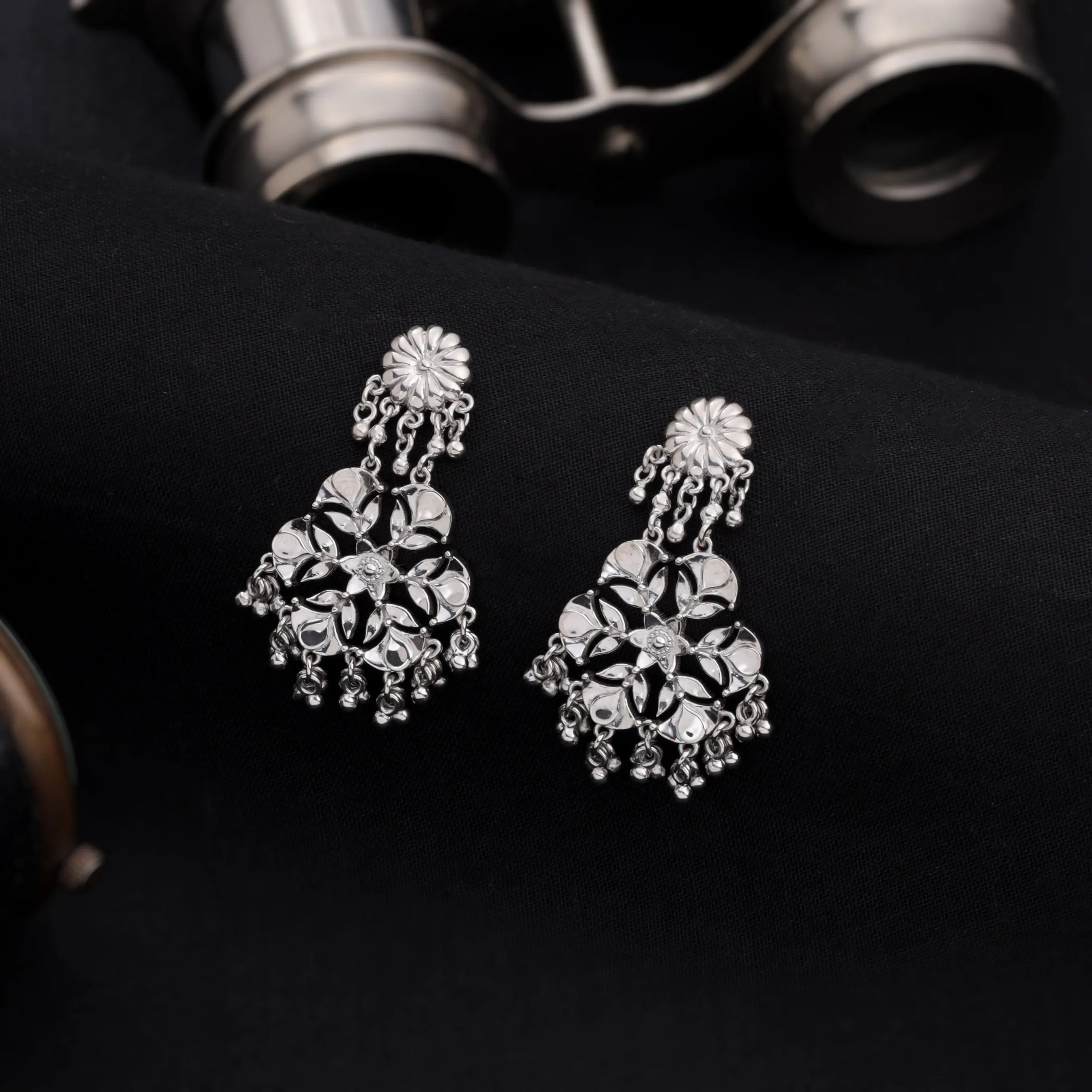 Divine Diya Blossom Chandelier Earrings