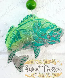 Bass Fishing Car Freshie | Fisherman Gift | Handmade Car Air Freshener | Fishing Lover Car Charm | Truck Decor | Outdoor Freshie | Gift for Him