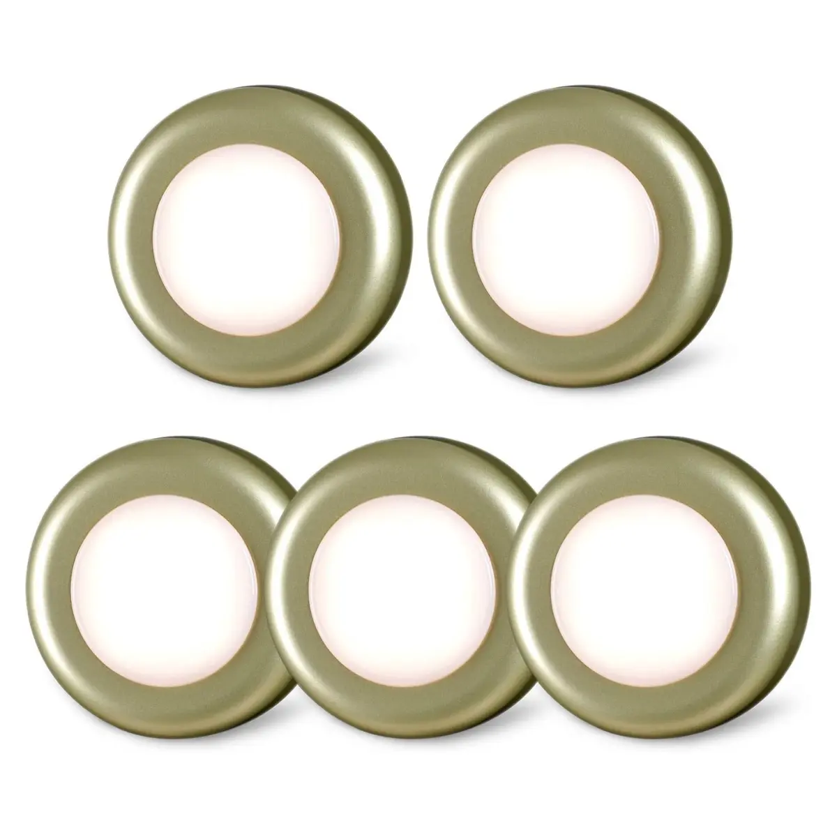 5-Pack 2.8” LED Push Tap Lights - Sticky Button Home Decor Lights, AAA Battery Operated Indoor Lighting for Kitchen, Under Cabinet, Home Decor Light