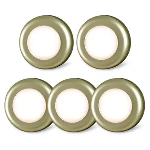 5-Pack 2.8” LED Push Tap Lights - Sticky Button Home Decor Lights, AAA Battery Operated Indoor Lighting for Kitchen, Under Cabinet, Home Decor Light