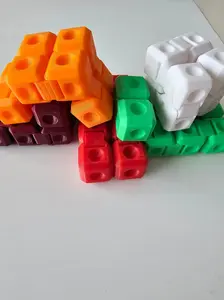 The Tween Space Infinity Fidget Cube Set of 4 - Handmade 3D Printed in Bold Blue & Color-Shifting Rainbow Filament - Perfect for Focus & Relaxation